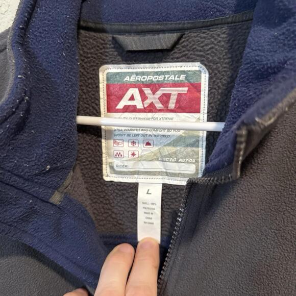 Aeropostale AXT Fleece Jacket Full Zip Extra Warmth Breathable Blue Gray XL EUC - Picture 6 of 6
